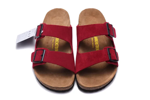Birkenstock Arizona Sandales Casual en Daim Rouge 3