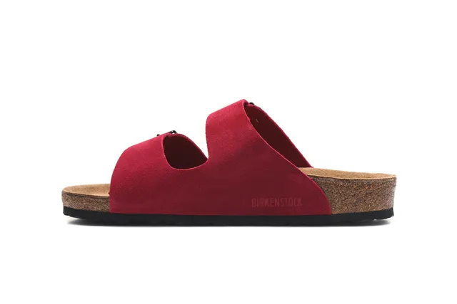 Birkenstock Arizona Sandales Casual en Daim Rouge 4