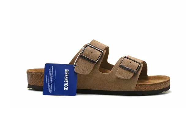 Birkenstock Arizona Sandales Casuales en Daim Tan 2