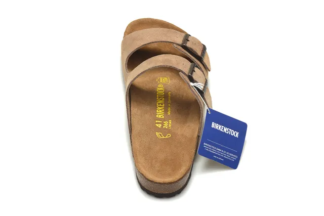 Birkenstock Arizona Sandales Casuales en Daim Tan 5