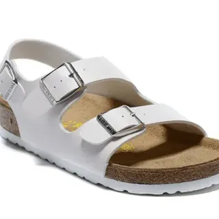 Birkenstock Arizona White Two-Strap Casual Sandals