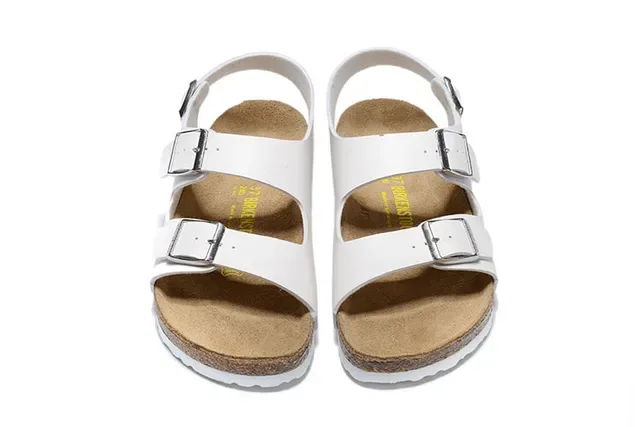 Birkenstock Arizona Sandales Casual à Deux Bretelles Blanches 3