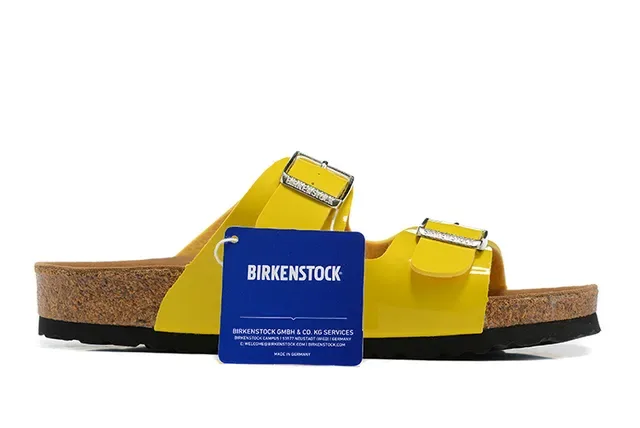 Birkenstock Arizona Yellow Patent Casual Sandals 6