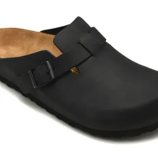 Birkenstock Boston কালো চামড়ার কাঠের জুতা