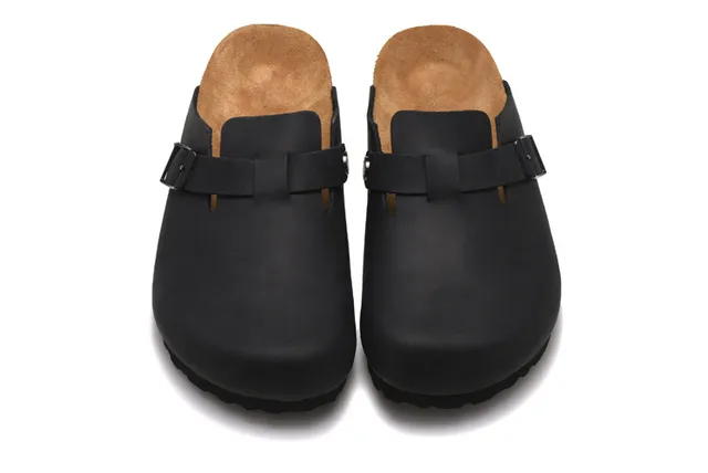 Birkenstock Boston zueco de couro preto 2