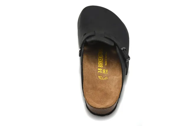 Birkenstock Boston zueco de couro preto 3