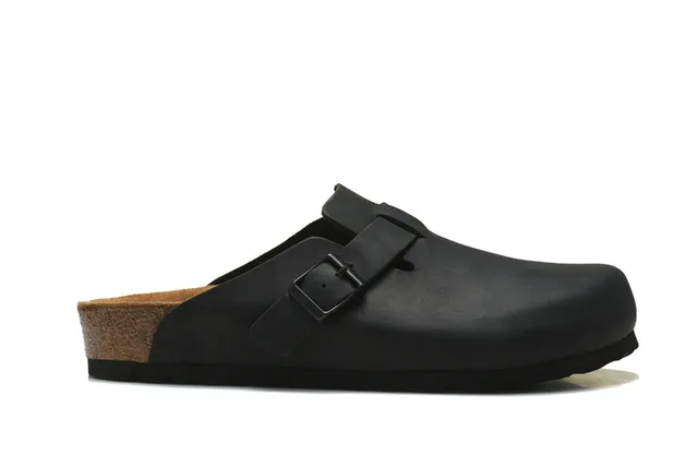 Birkenstock Boston zueco de couro preto 4