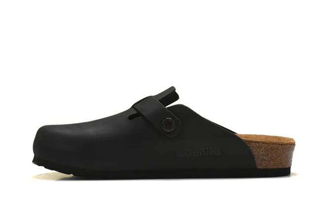 Birkenstock Boston zueco de couro preto 5