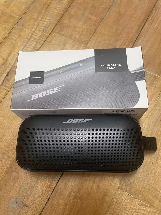 Bose SoundLink Flex Black White Rectangular Compact Body Perforated Metal Grille Portable Speaker 3