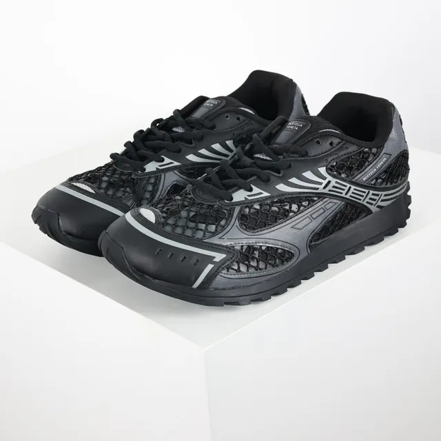 Bottega Veneta Andiamo أسود رمادي شبكي هجين أحذية رياضية 2