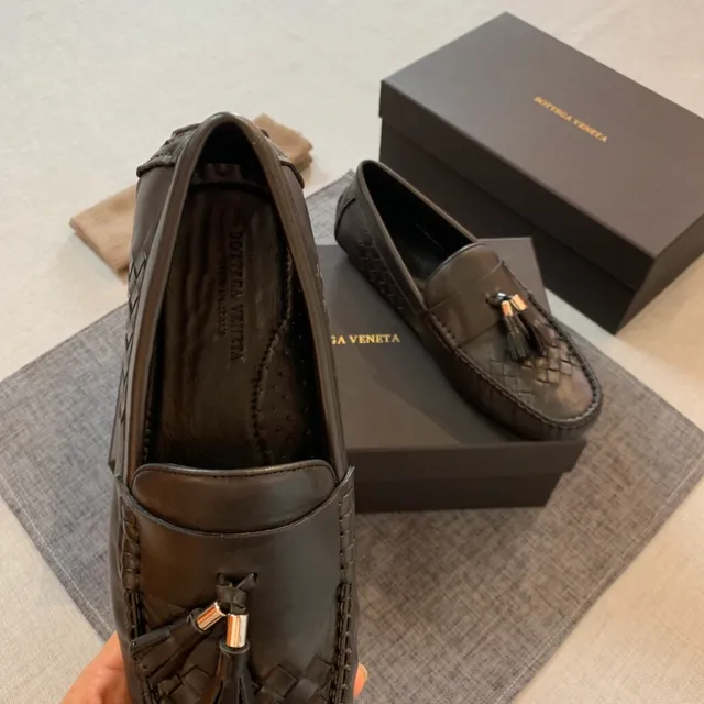 Bottega Veneta Andiamo Noir Intrecciato Cuir Tissé Détail à glands Mocassin 4