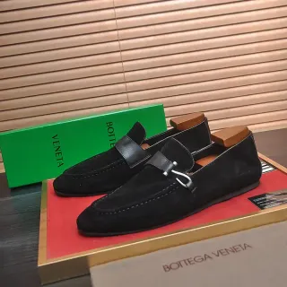 Bottega Veneta Andiamo Black Suede Loafers
