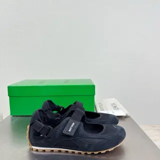 Bottega Veneta Andiamo Black Suede Mary Jane Shoes