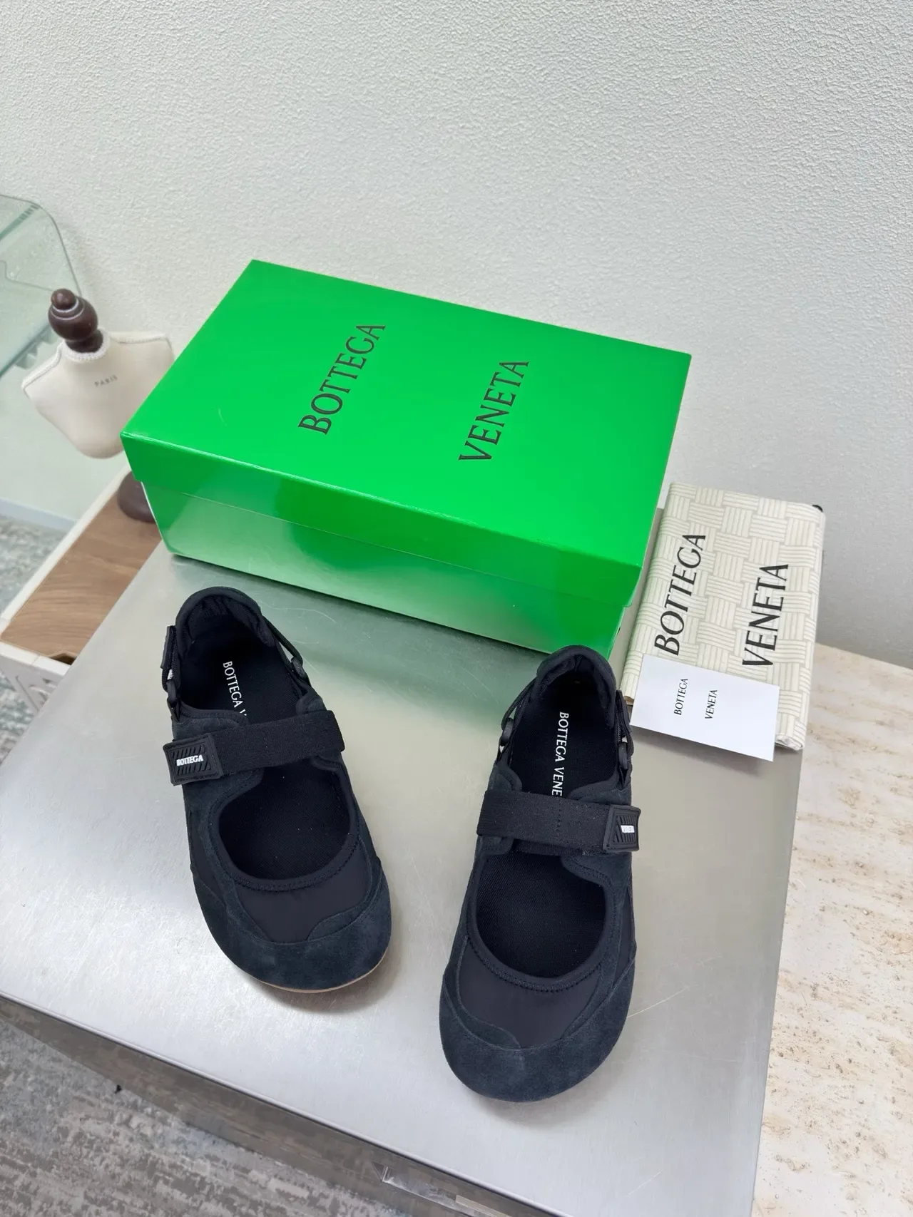Bottega Veneta Andiamo Black Suede Mary Jane Shoes 3