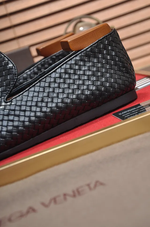 Bottega Veneta Noir Brun Intrecciato Cuir Tissé Slip-On Loafer 2