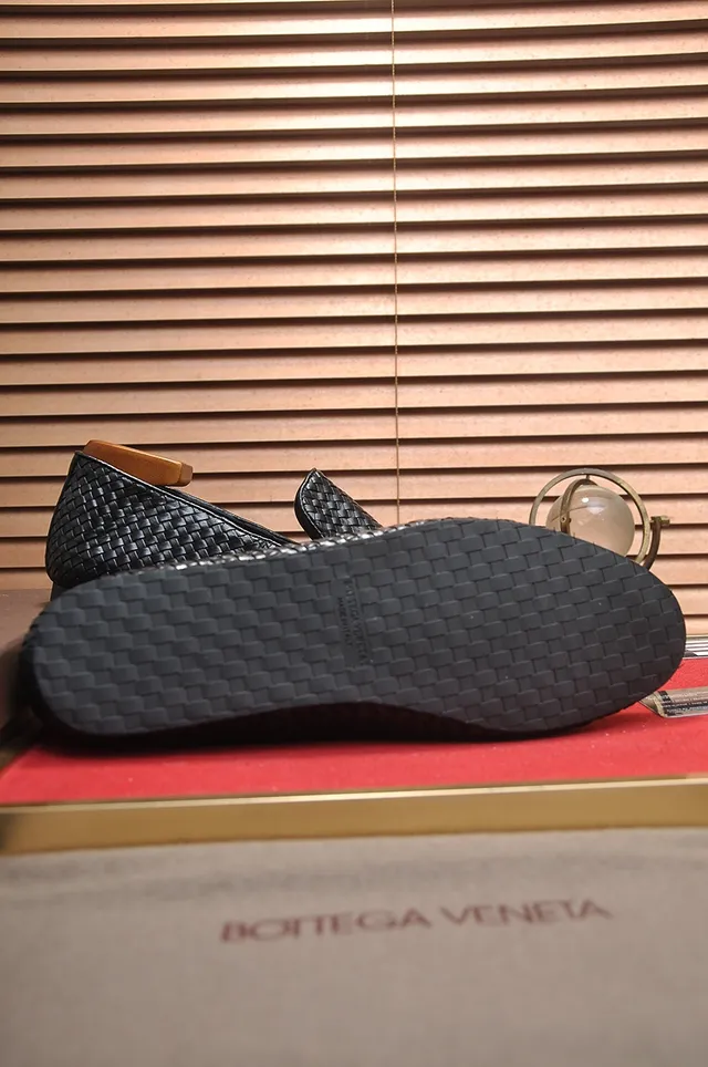 Bottega Veneta Noir Brun Intrecciato Cuir Tissé Slip-On Loafer 3