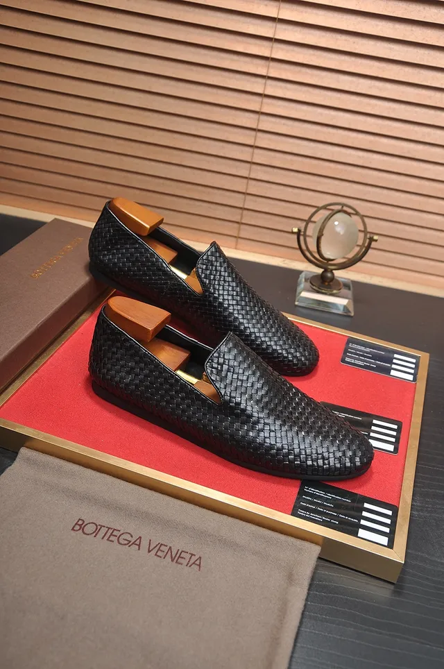 Bottega Veneta Noir Brun Intrecciato Cuir Tissé Slip-On Loafer 4