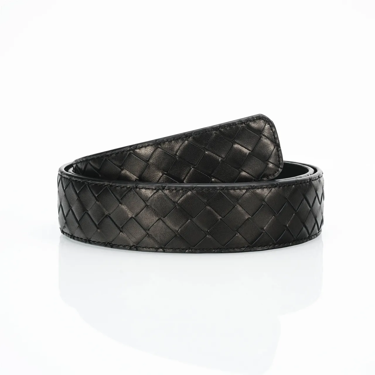 Bottega Veneta Cassette Intrecciato Ceinture en cuir noir 3