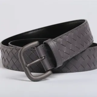 Bottega Veneta Cassette Intrecciato ग्रे चमड़े का बेल्ट