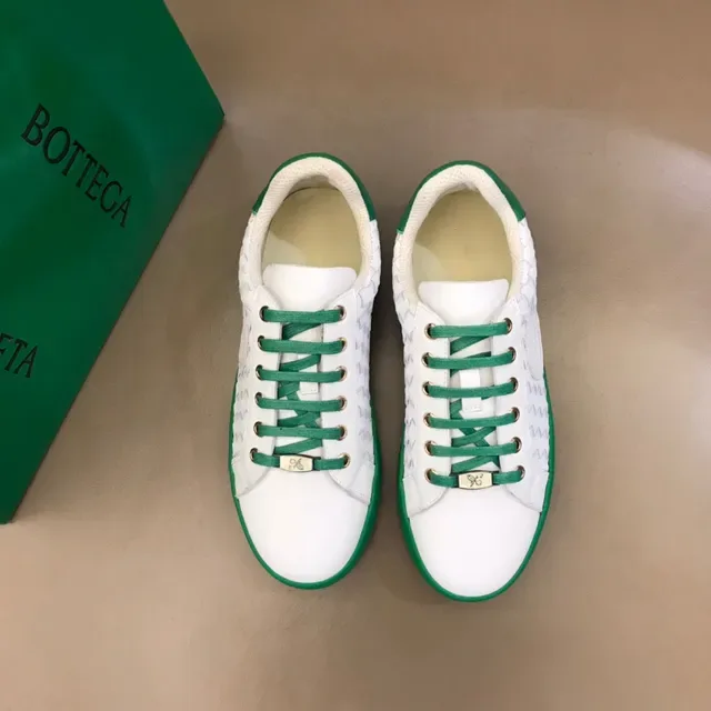 Bottega Veneta Cassette White and Green Woven Leather Lifestyle Sneakers 9
