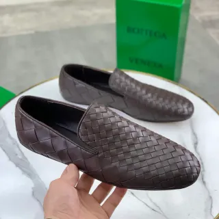 Bottega Veneta Intrecciato Loafer Brown Black Woven Leather Slip-On Loafer