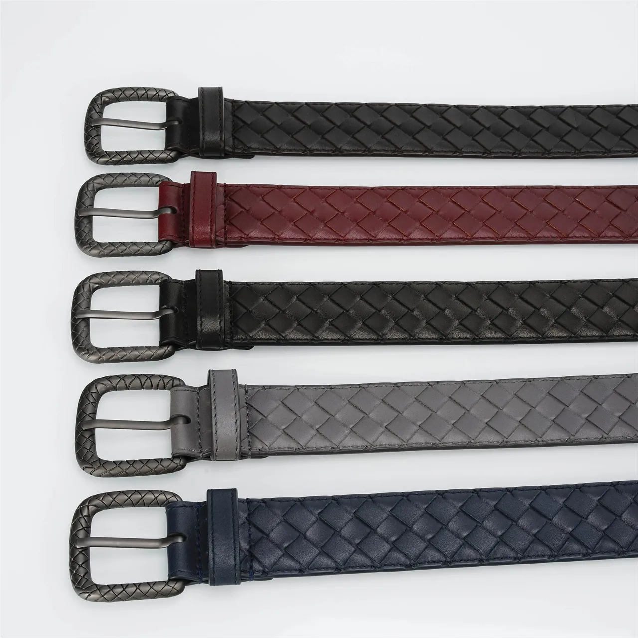Bottega Veneta Intrecciato tissé Navy cuir ceinture 2