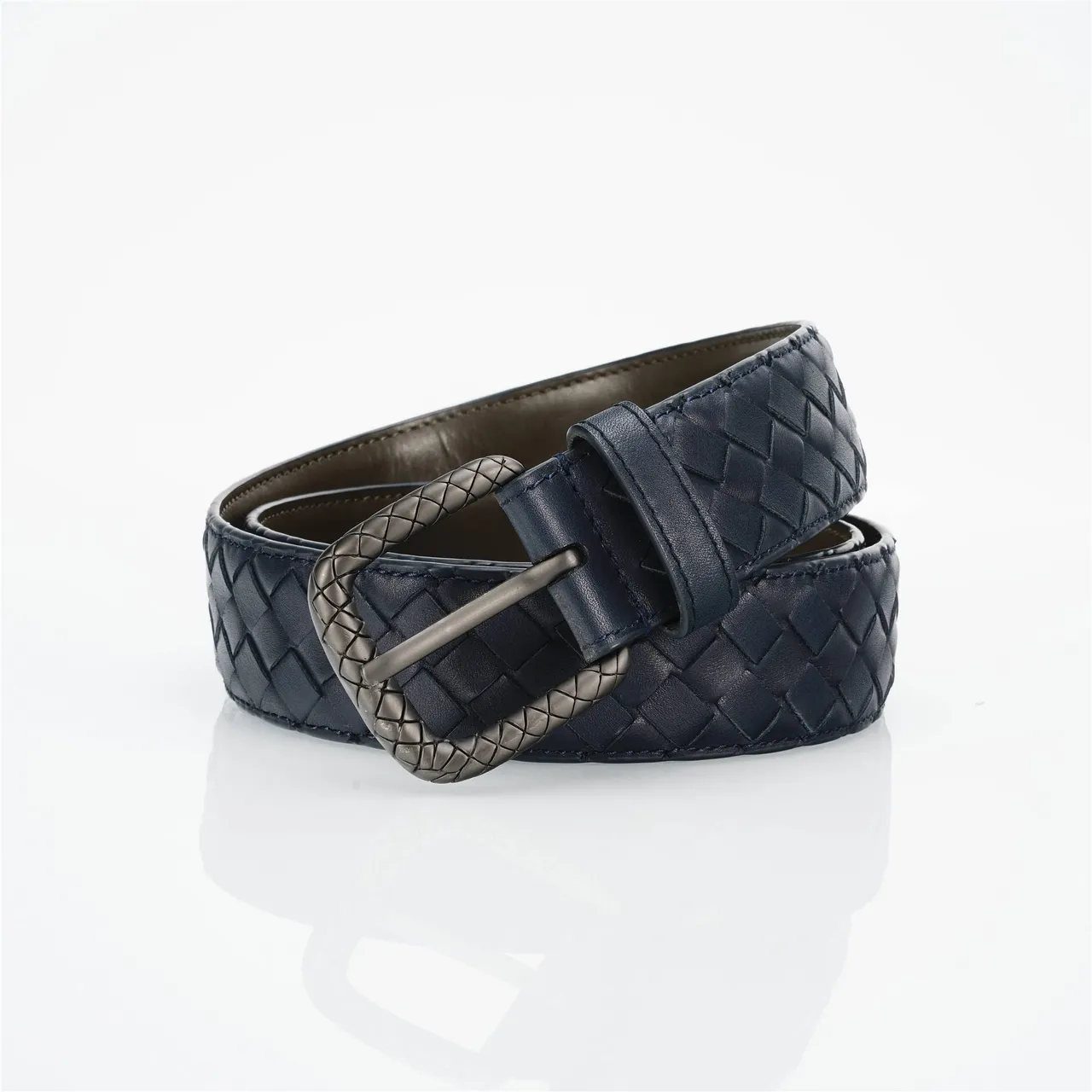 Bottega Veneta Intrecciato tissé Navy cuir ceinture 4