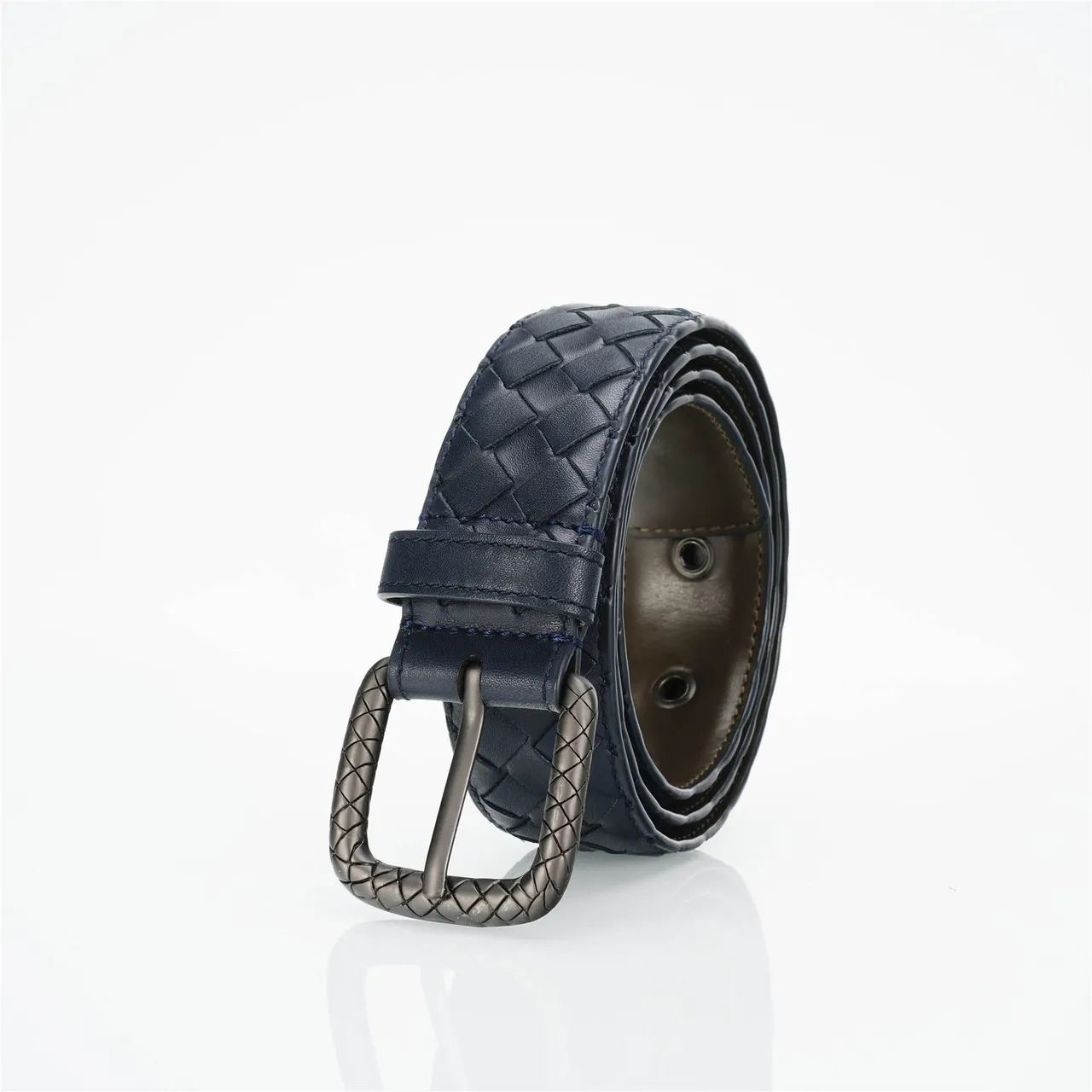 Bottega Veneta Intrecciato tissé Navy cuir ceinture 7