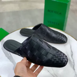 Bottega Veneta Sardine Black Intrecciato جلد منسوج أحذية كاجوال مدببة