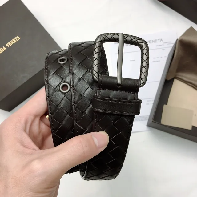 Bottega Veneta Cinto de couro tecido Intrecciato 3