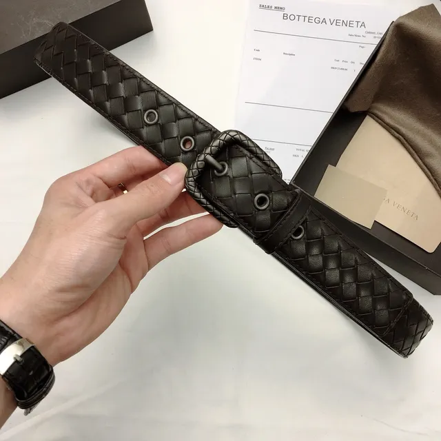 Bottega Veneta Cinto de couro tecido Intrecciato 5