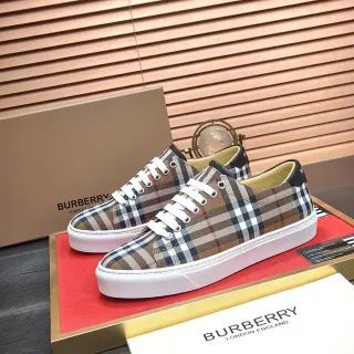 Burberry Beige Black Nova Check Canvas Low-Top Lifestyle Sneakers