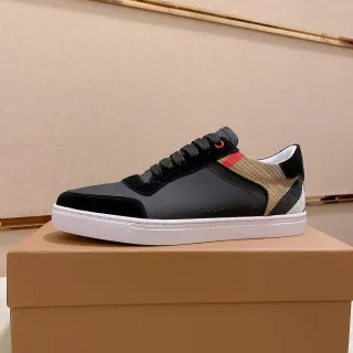 Burberry Black Beige Low-Top Suede And Leather Upper Lifestyle Sneakers