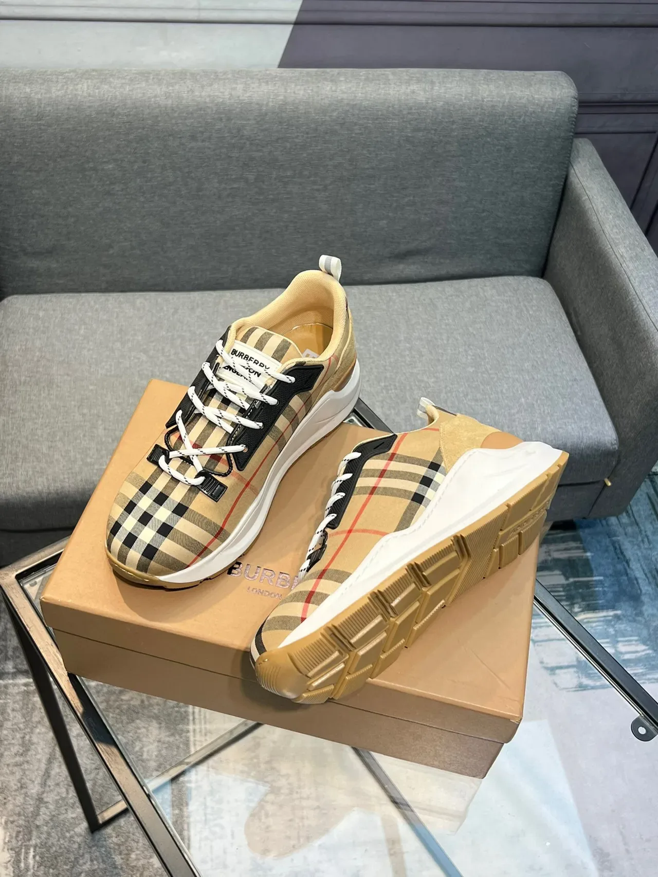 Burberry Check Pattern Lifestyle Sneakers 3
