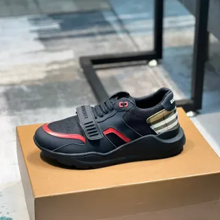 Burberry Knight কালো লাল চেক লাইফস্টাইল স্নিকার্স