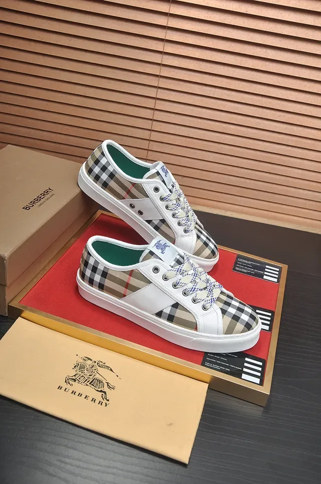 Burberry Knight Check e Couro Tênis Lifestyle Low-Top 3