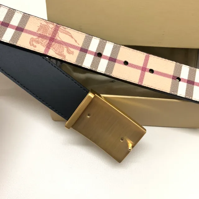 Burberry Knight Nova Check Beige Burgundy ceinture en cuir 2