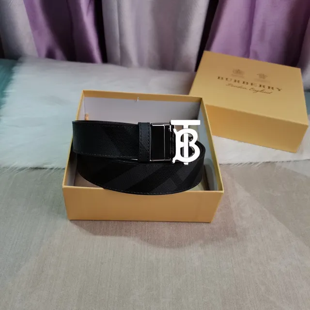 Burberry Knight Reversible TB Monogram Black Leather Belt 3