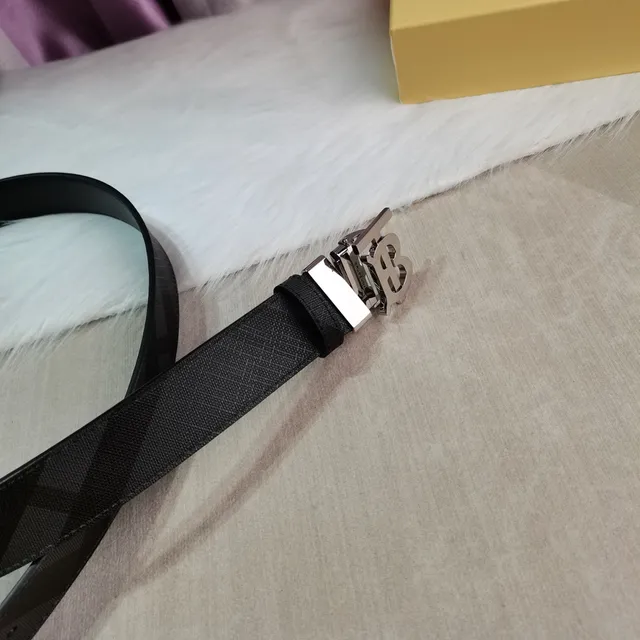 Burberry Knight Reversible TB Monogram Black Leather Belt 8