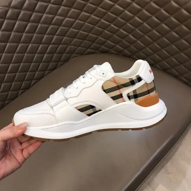 Burberry Knight White and Haymarket Check sneakers lifestyle 5