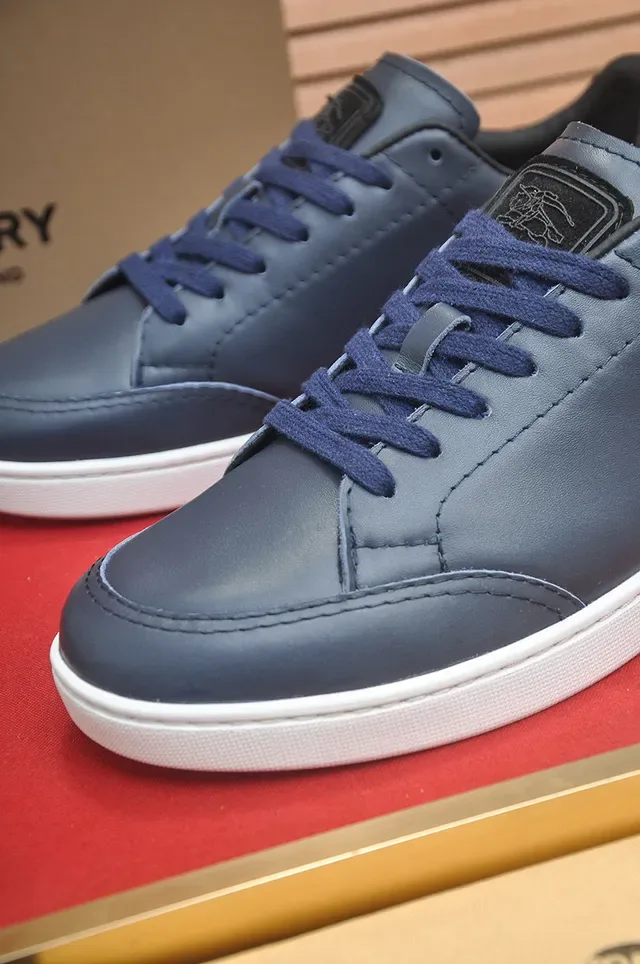 Burberry Lola Navy Multicolor Couro Superior Impressão Xadrez Etiqueta de Calcanhar Tênis Lifestyle 8