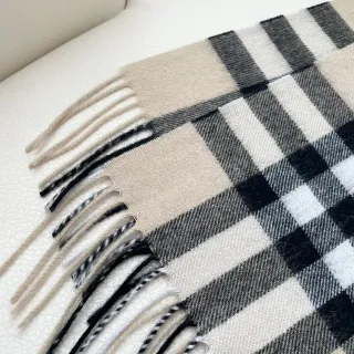 Burberry Nova Check بيج أسود أبيض Cashmere وشاح