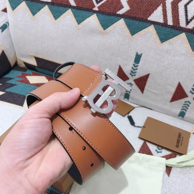 Burberry TB ট্যান চামড়ার বেল্ট 2