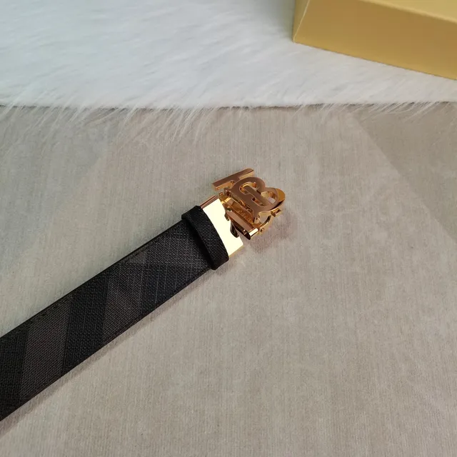 Burberry TB Monogram Ceinture en cuir avec boucle dorée 7