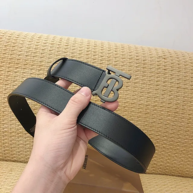 Burberry TB Shield Black Leather Belt 2