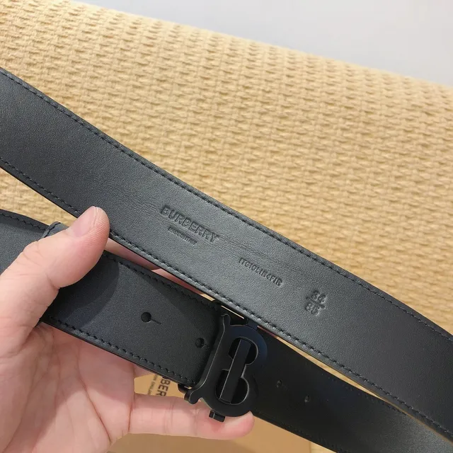 Burberry TB Shield Black Leather Belt 3