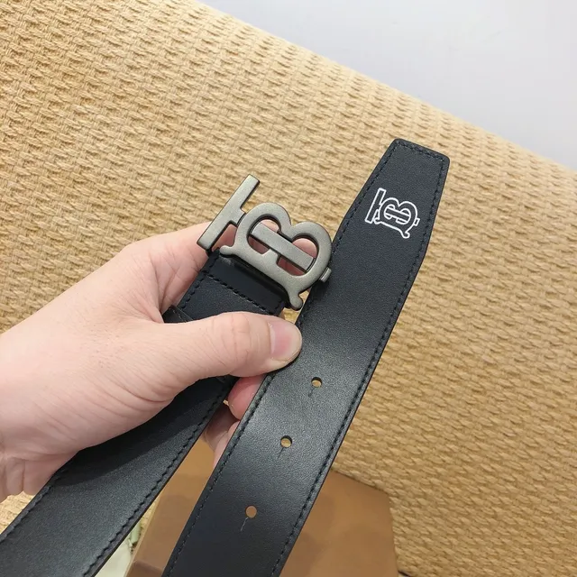 Burberry TB Shield Black Leather Belt 4