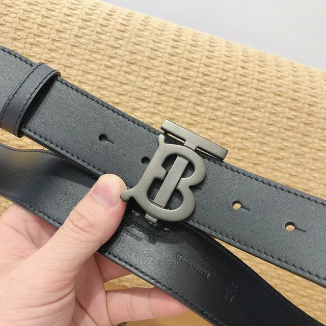 Burberry TB Shield Black Leather Belt 7