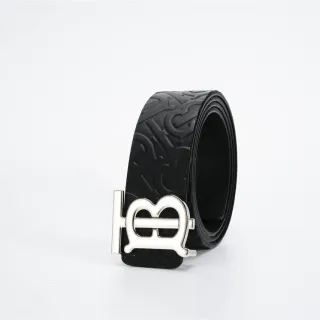 Burberry Thomas Burberry Monogram Black Leather Belt