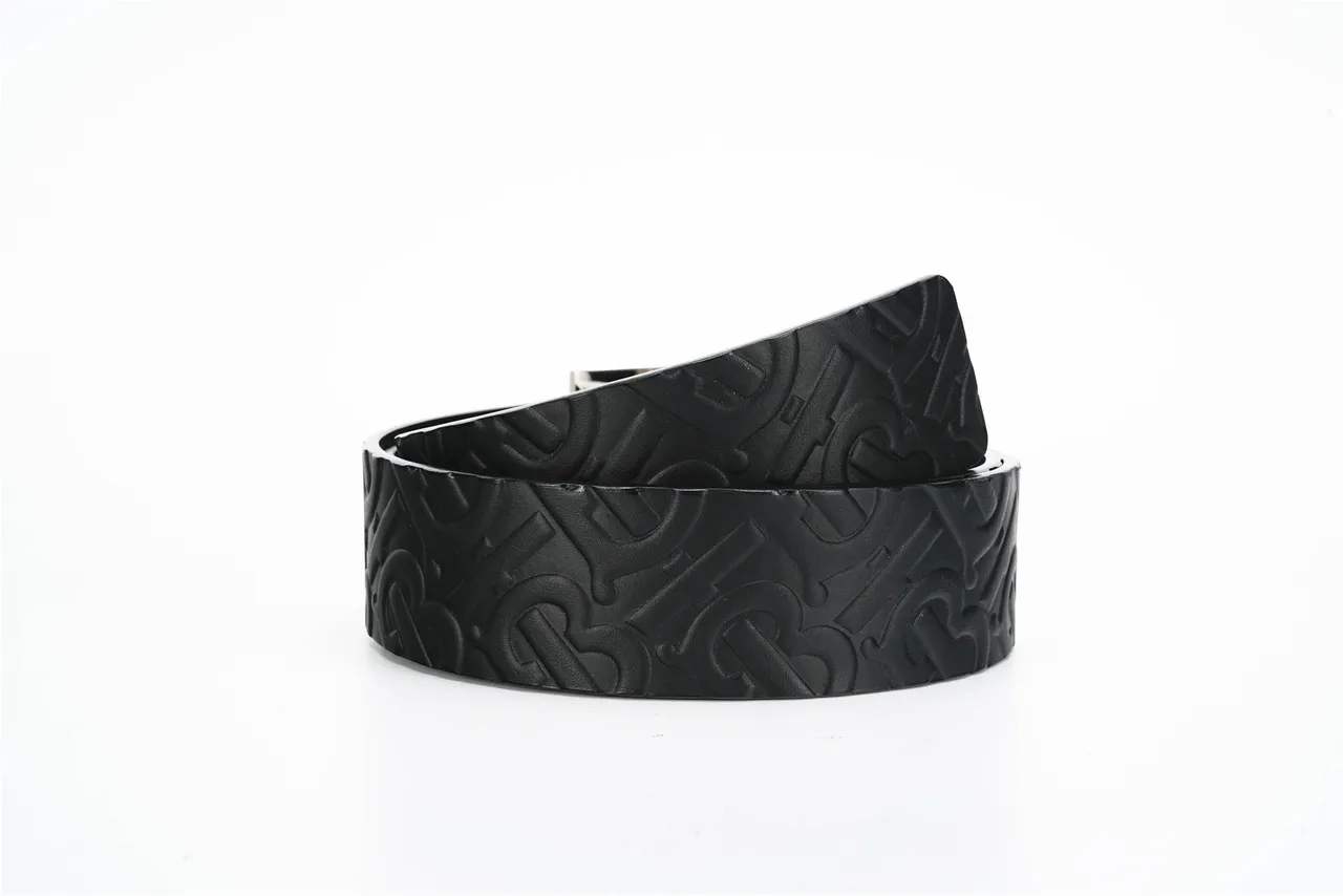 Burberry Thomas Burberry Monogram Black Leather Belt 2